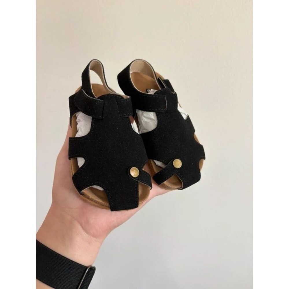 BMCiTYBM black suede fisherman sandals
